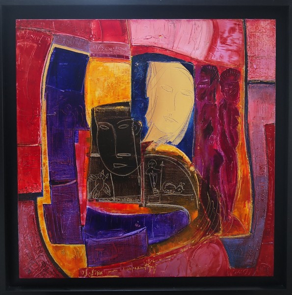 N°111 - Huile sur Toile d'Aléos - Dimensions 80x80 cm - Références 80H80A426